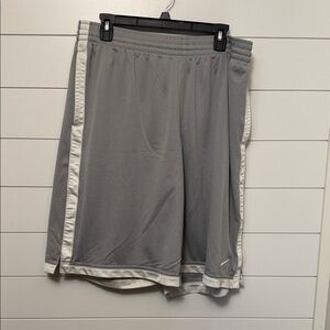 Nike Men's Gray Athletic Shorts with White Accents